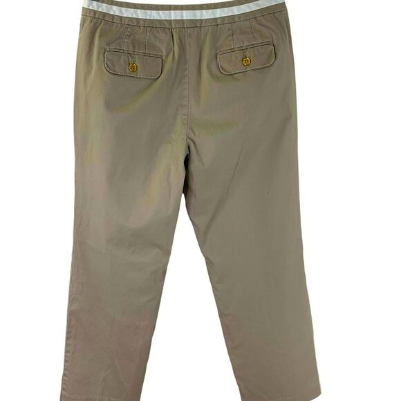 Talbots Petites Stretch Straight Leg Mid Rise Casual Pants Women Size 10 Khaki - Picture 2 of 11